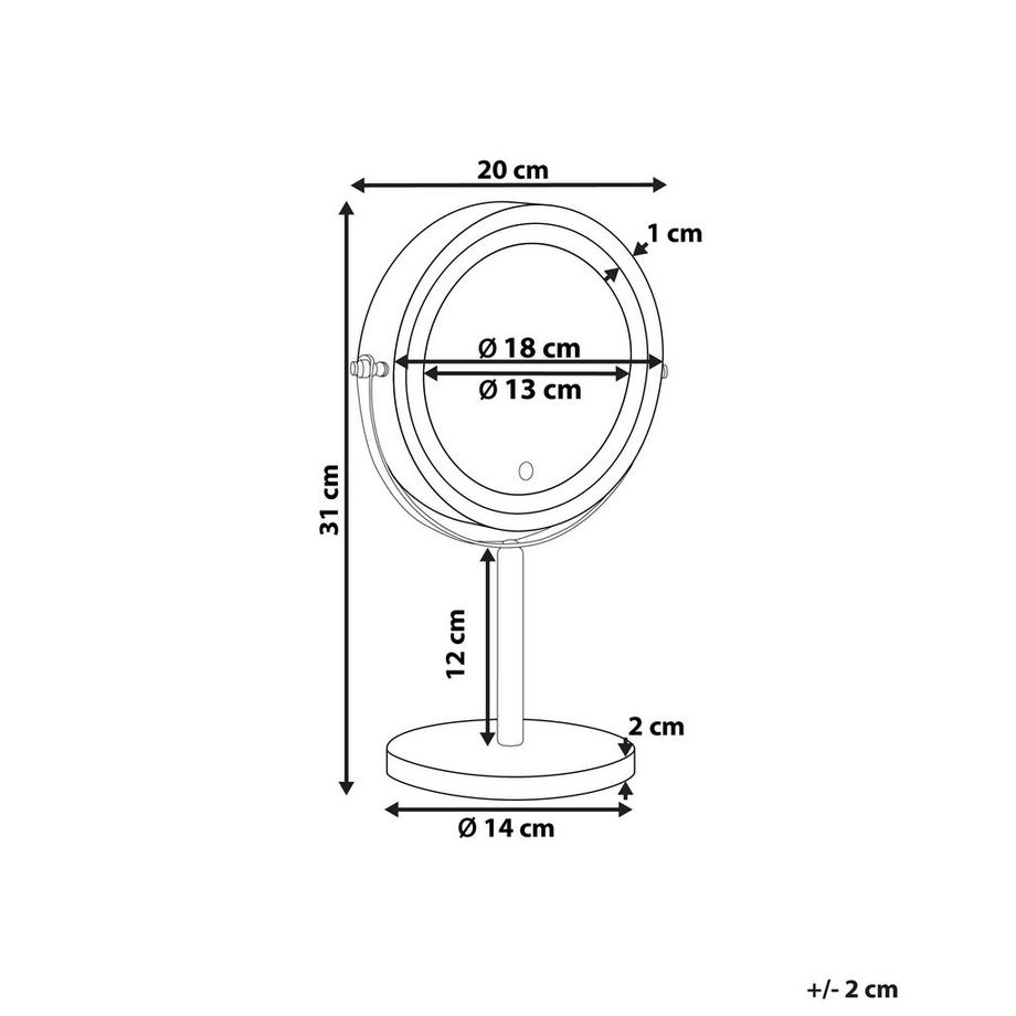 Beliani  Specchio per make-up en Ferro Glamour VERDUN 