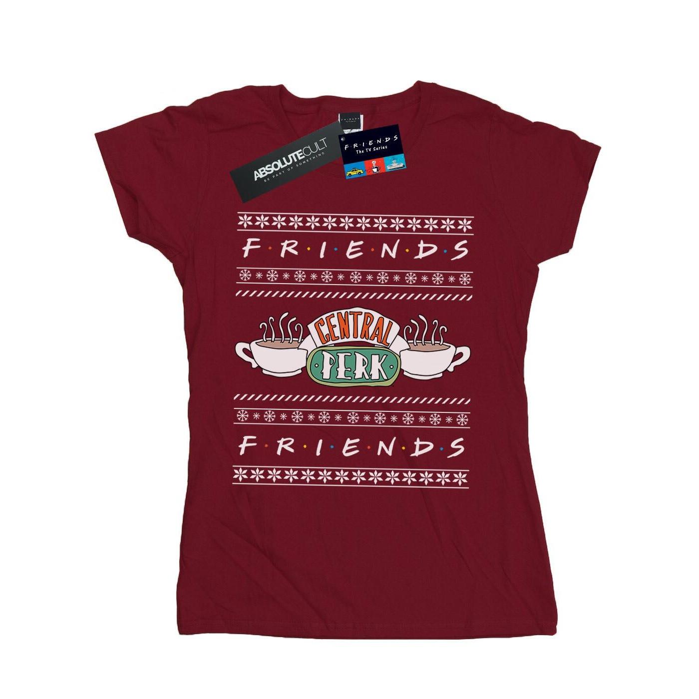Image of Fair Isle Central Perk Tshirt Damen Weinrot M