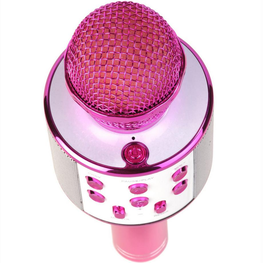 DENVER  Microfono karaoke Bluetooth con altoparlante integrato. Rosa 