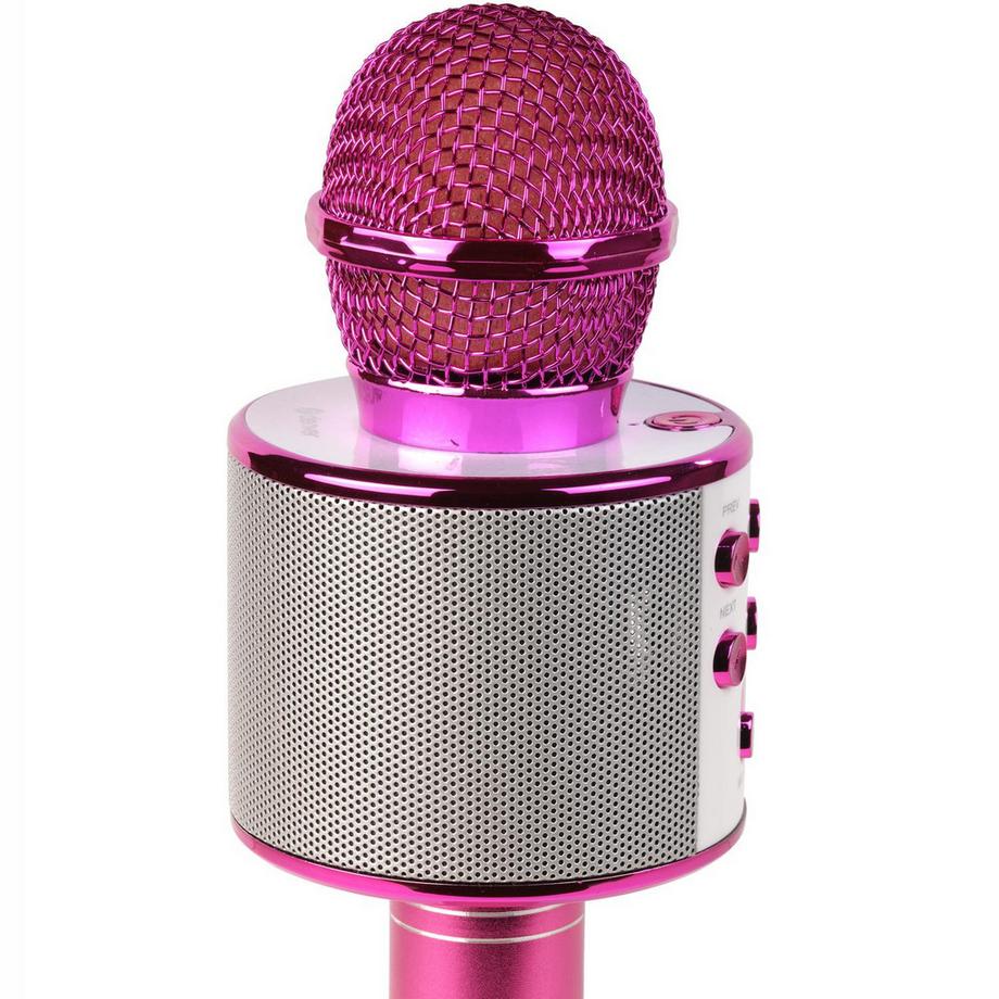 DENVER  Microfono karaoke Bluetooth con altoparlante integrato. Rosa 