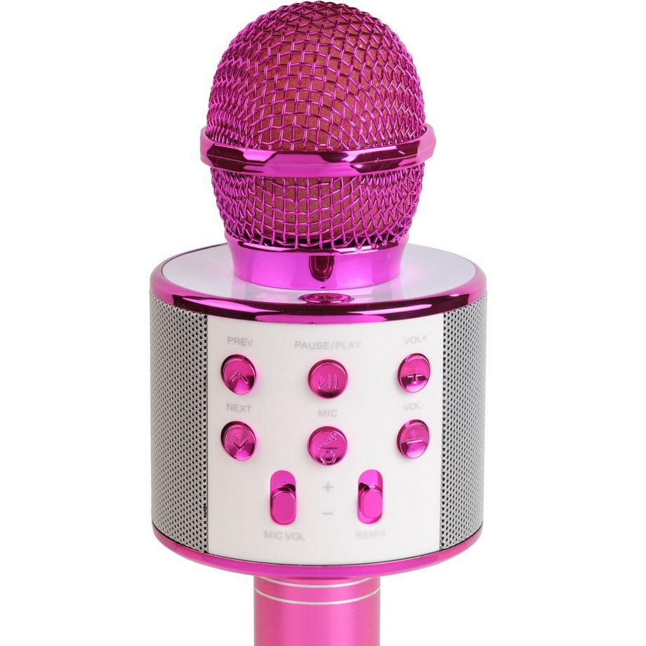 DENVER  Microfono karaoke Bluetooth con altoparlante integrato. Rosa 