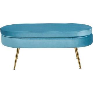 mutoni Pouf ovale in velluto azzurro  