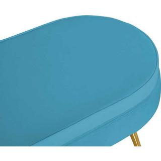 mutoni Pouf ovale in velluto azzurro  