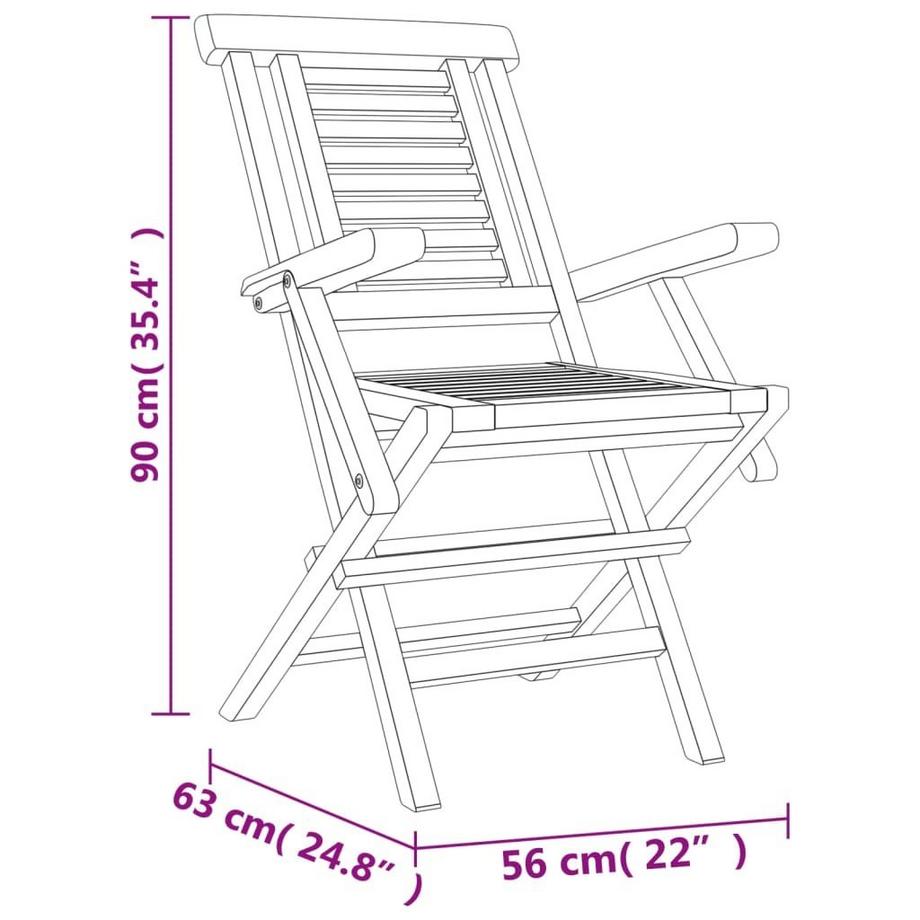 VidaXL Chaise de jardin pliante bois  