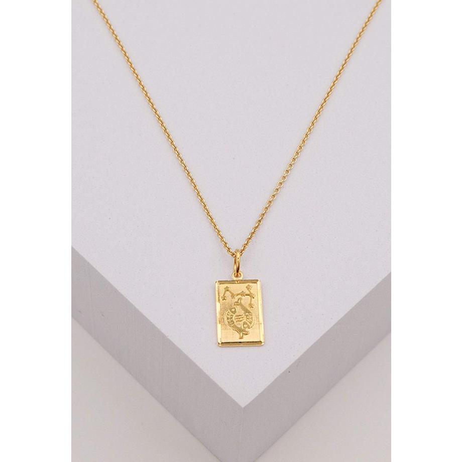 MUAU Schmuck  Anhänger Sternzeichen Fische Gelbgold 750, 20x9mm 