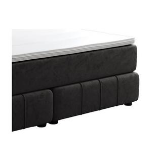 Ysmée Boxspringbett mit Kopfteil + Lattenrost + Matratze + Topper - 160 x 200 cm - Samt - Anthrazit - HIDA von YSMÉE  