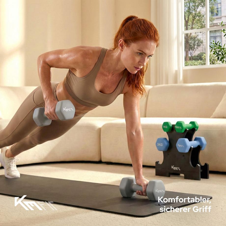 KM-Fit  Hantelset 18 kg | Neopren Kurzhanteln Set 1–5 kg 