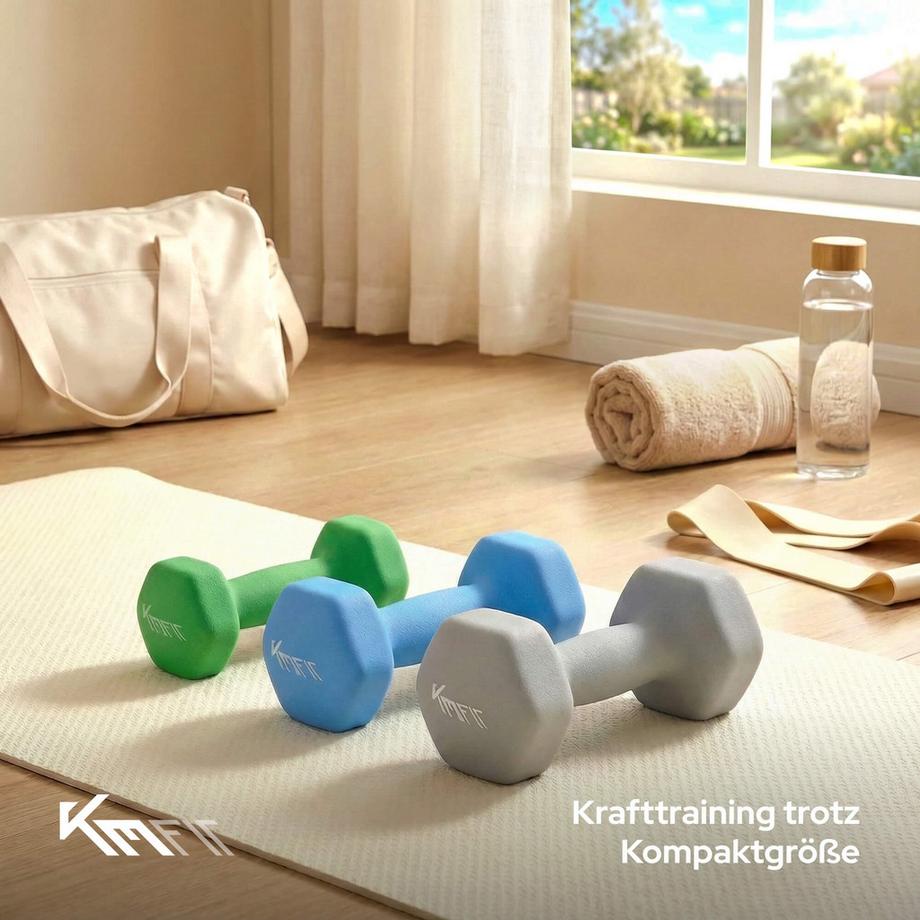 KM-Fit  Hantelset 18 kg | Neopren Kurzhanteln Set 1–5 kg 