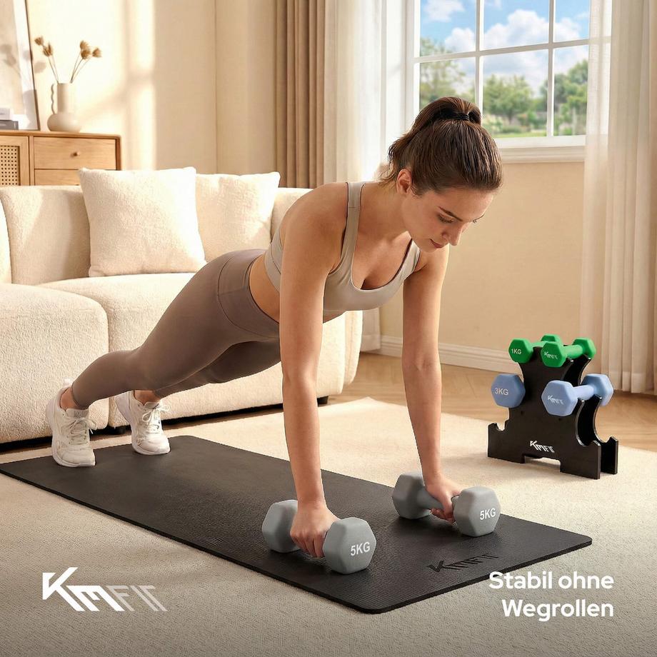 KM-Fit  Hantelset 18 kg | Neopren Kurzhanteln Set 1–5 kg 