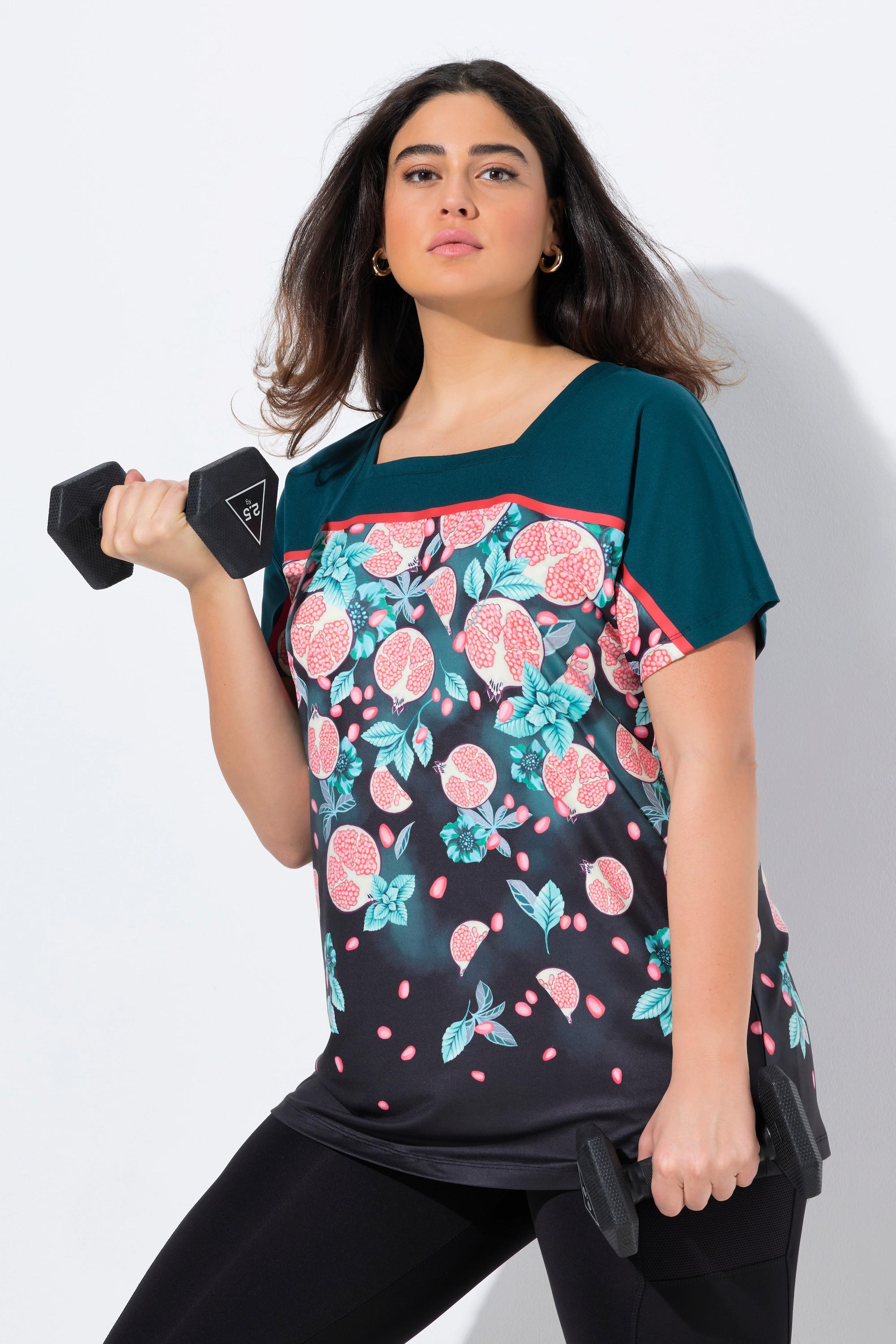 Ulla Popken Oversized Carré-Ausschnitt Halbarm Funktionsshirt  