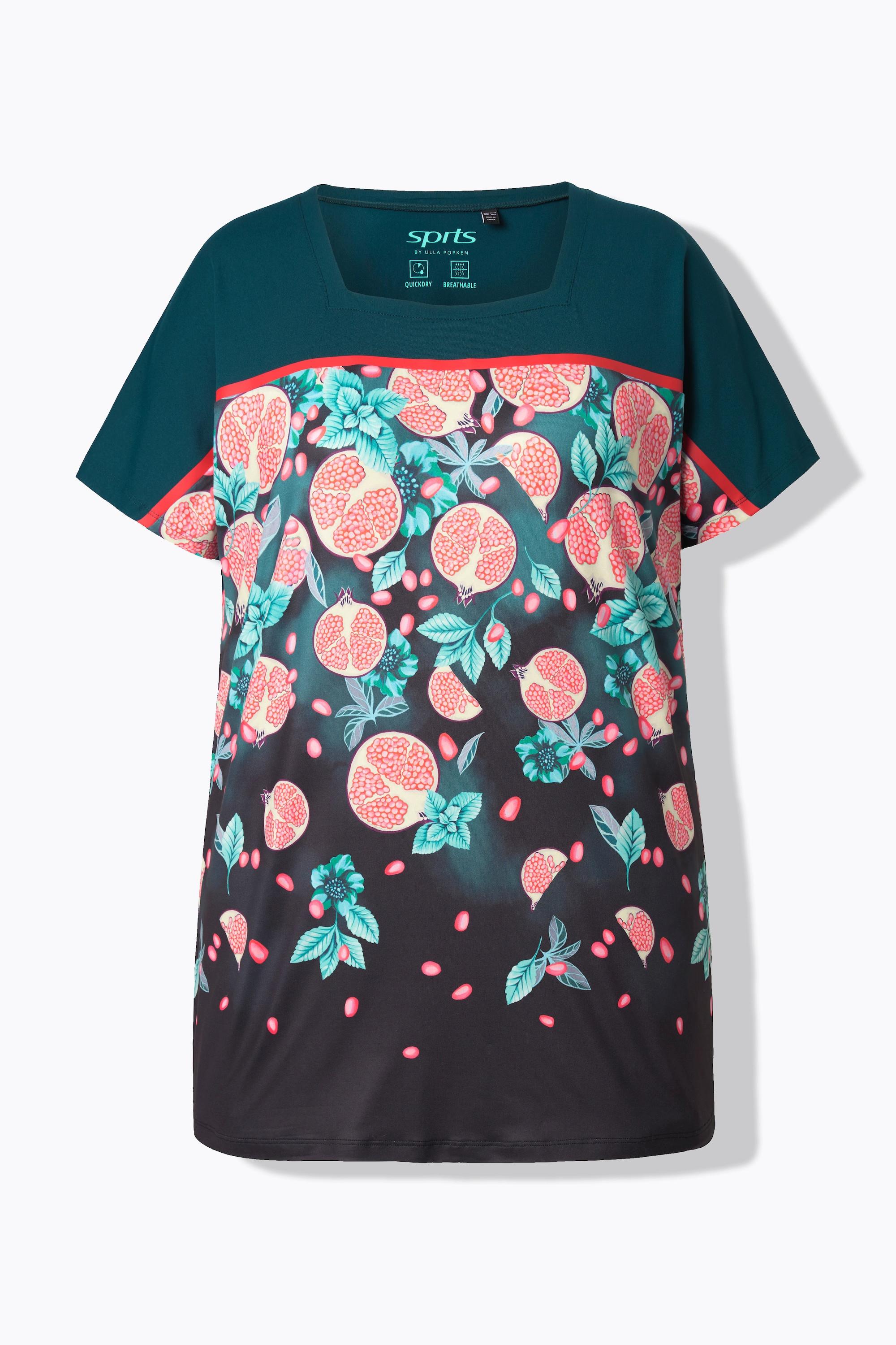 Ulla Popken Oversized Carré-Ausschnitt Halbarm Funktionsshirt  