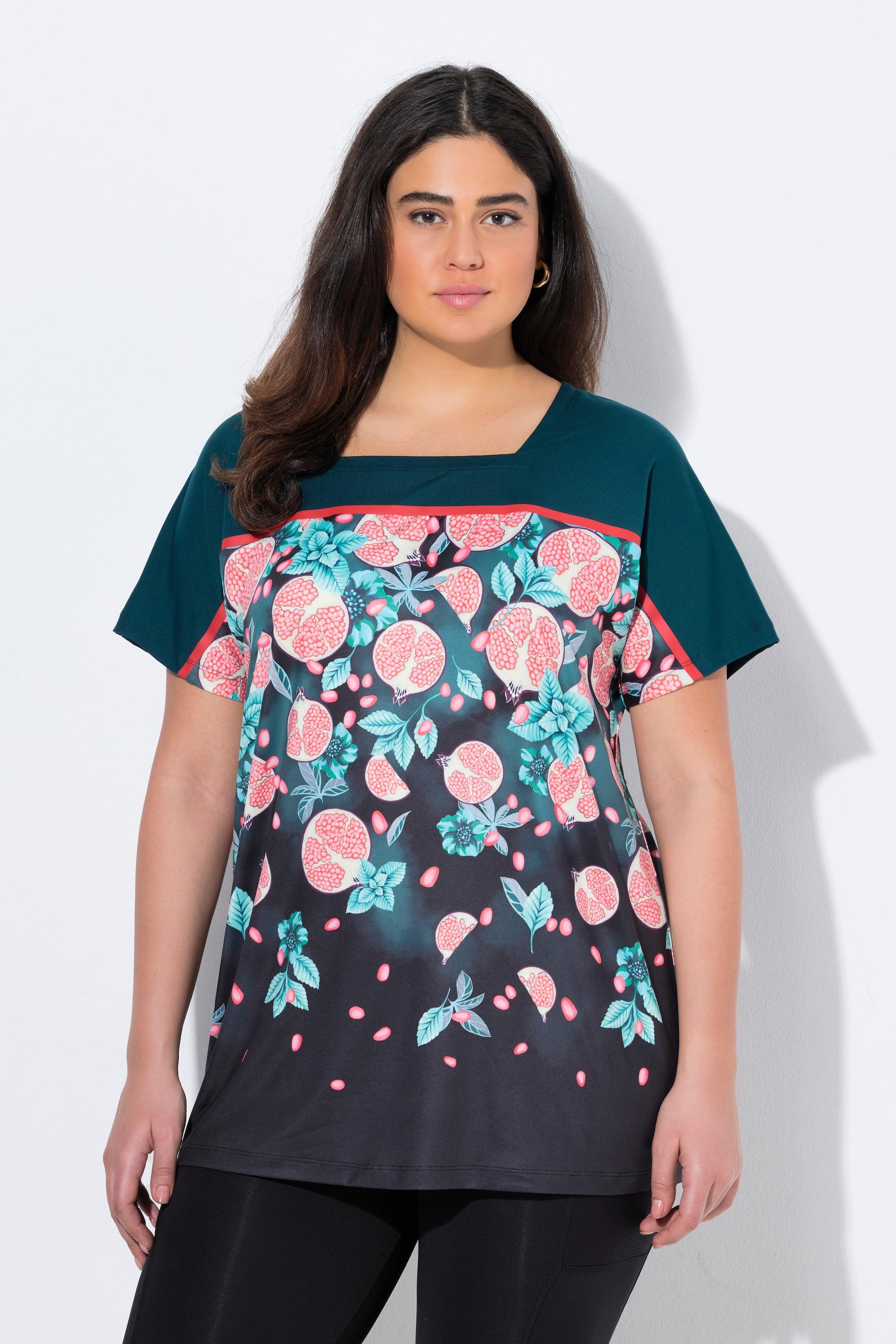 Ulla Popken Oversized Carré-Ausschnitt Halbarm Funktionsshirt  