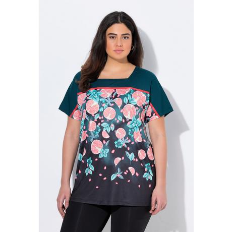 Ulla Popken Oversized Carré-Ausschnitt Halbarm Funktionsshirt  