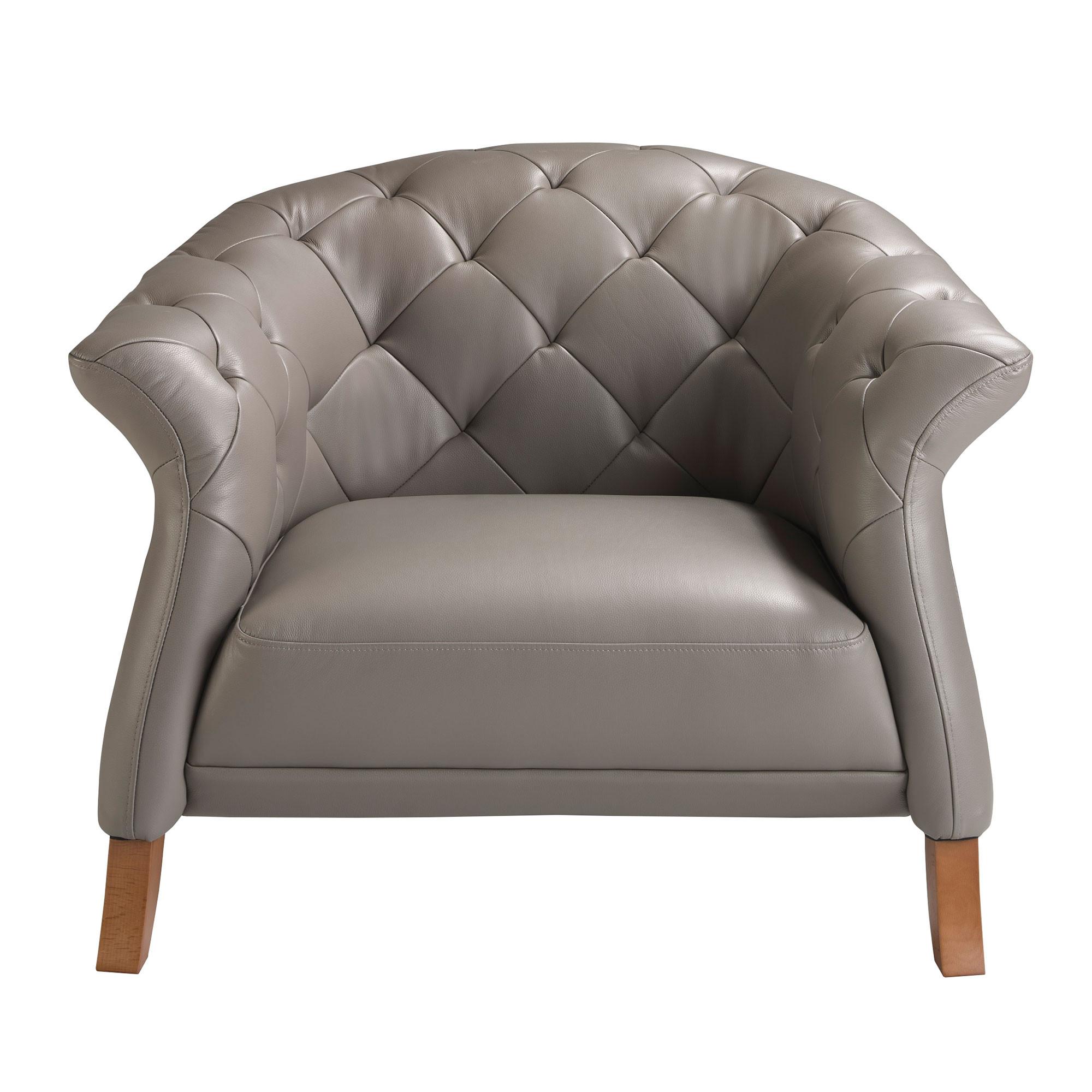 ANGEL CERDA Fauteuil en cuir gris  