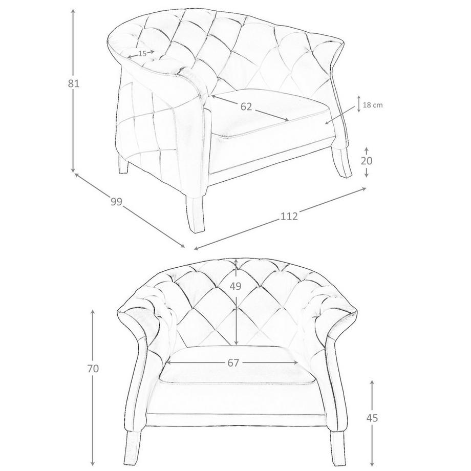 ANGEL CERDA Fauteuil en cuir gris  