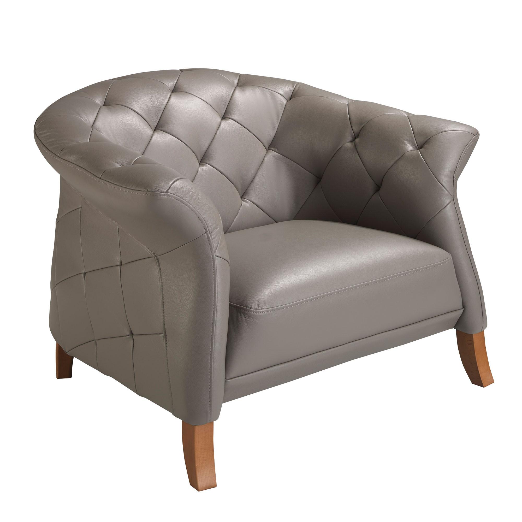 ANGEL CERDA Fauteuil en cuir gris  