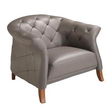 Fauteuil en cuir gris