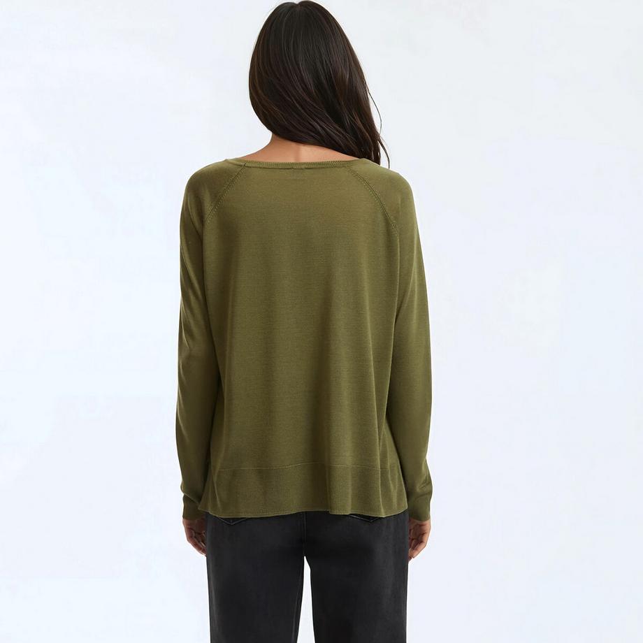 La Redoute Collections Pullover mit Rundhalsausschnitt aus Feinstrick  
