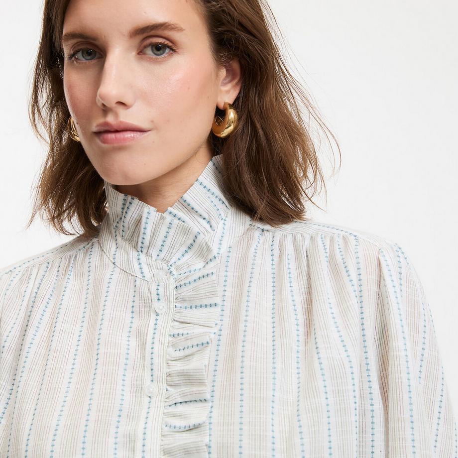La Redoute Collections Camicia a righe con collo vittoriano  
