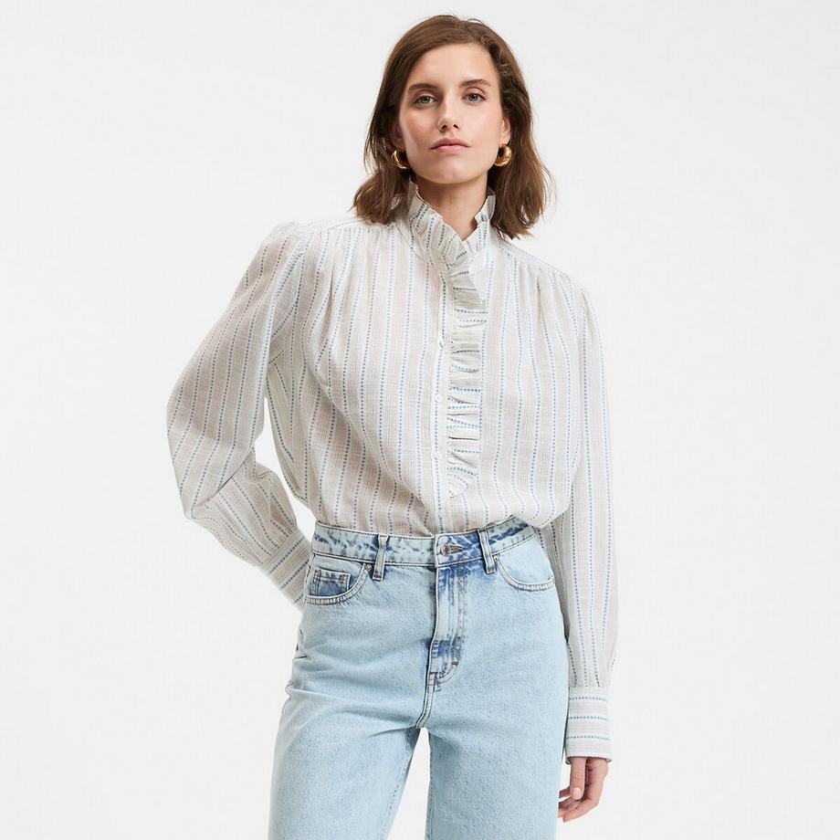 La Redoute Collections Camicia a righe con collo vittoriano  