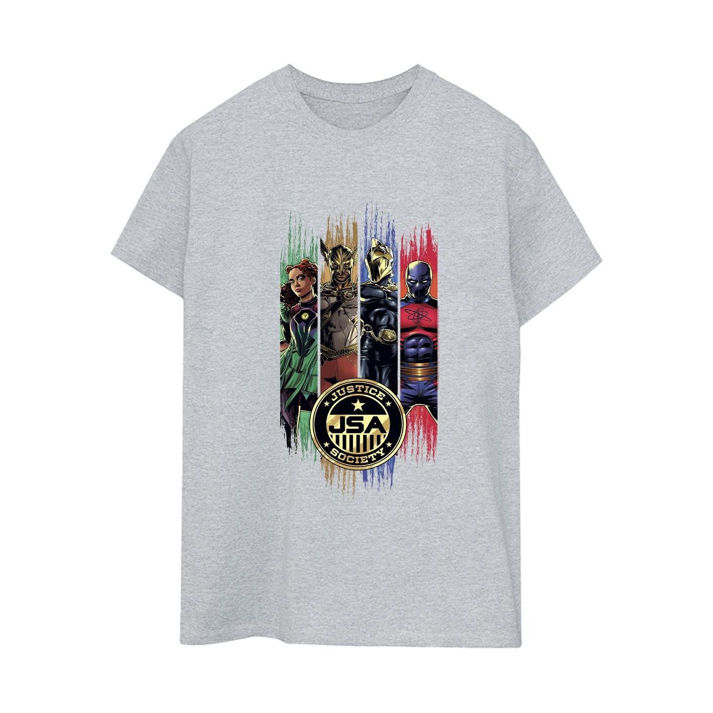 Image of Black Adam Jsa Gold Badge Tshirt Damen Grau 3XL