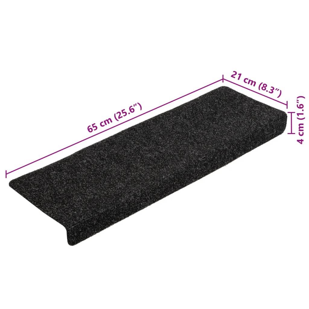 VidaXL Tapis de marches d'escalier  pcs aiguilleté polypropylène  