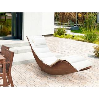 Beliani Transat avec coussin en Acacia Traditionnel BRESCIA II  