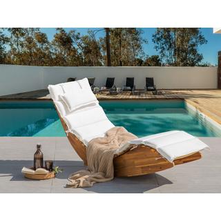 Beliani Transat avec coussin en Acacia Traditionnel BRESCIA II  