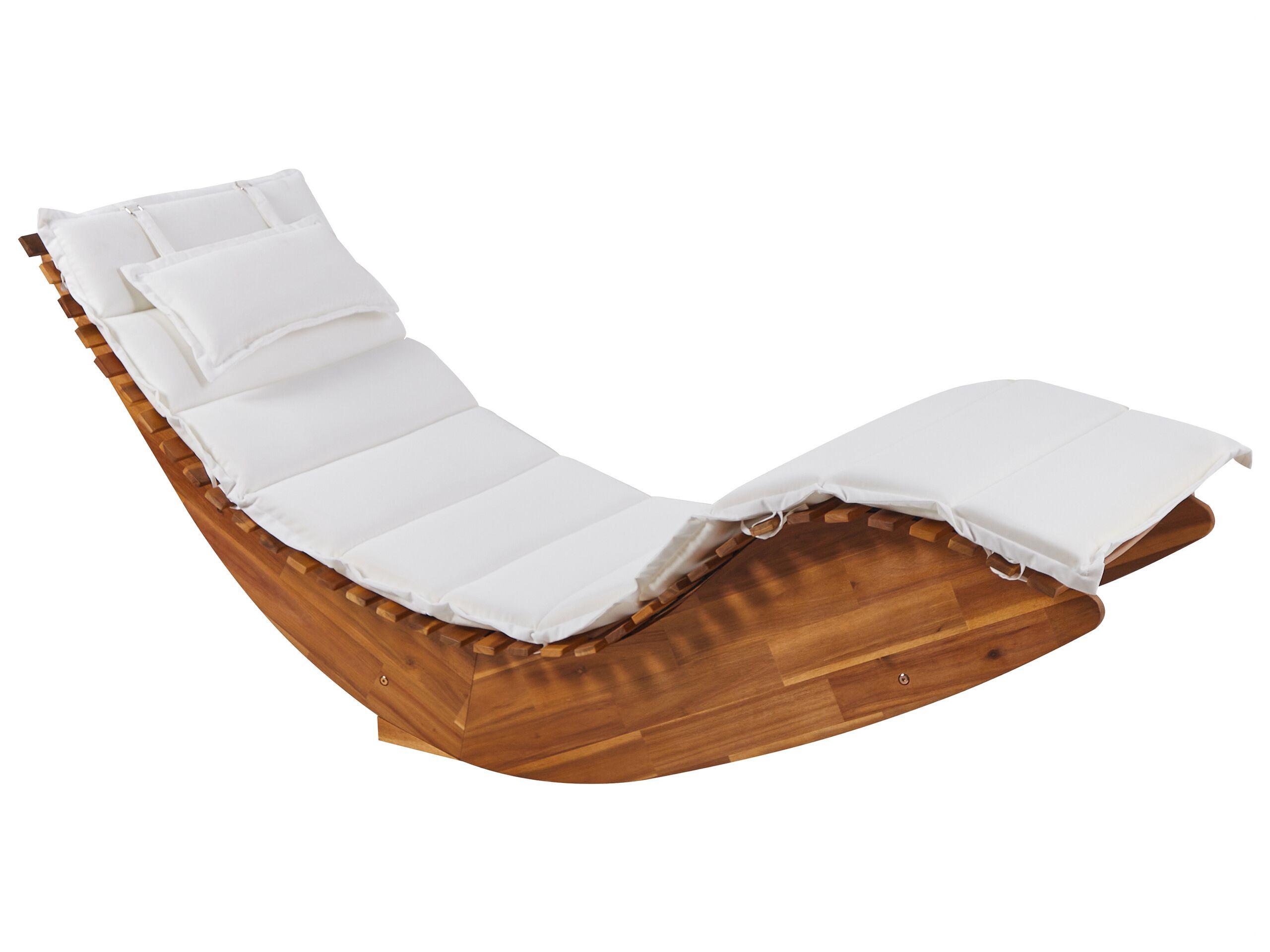Beliani Transat avec coussin en Acacia Traditionnel BRESCIA II  