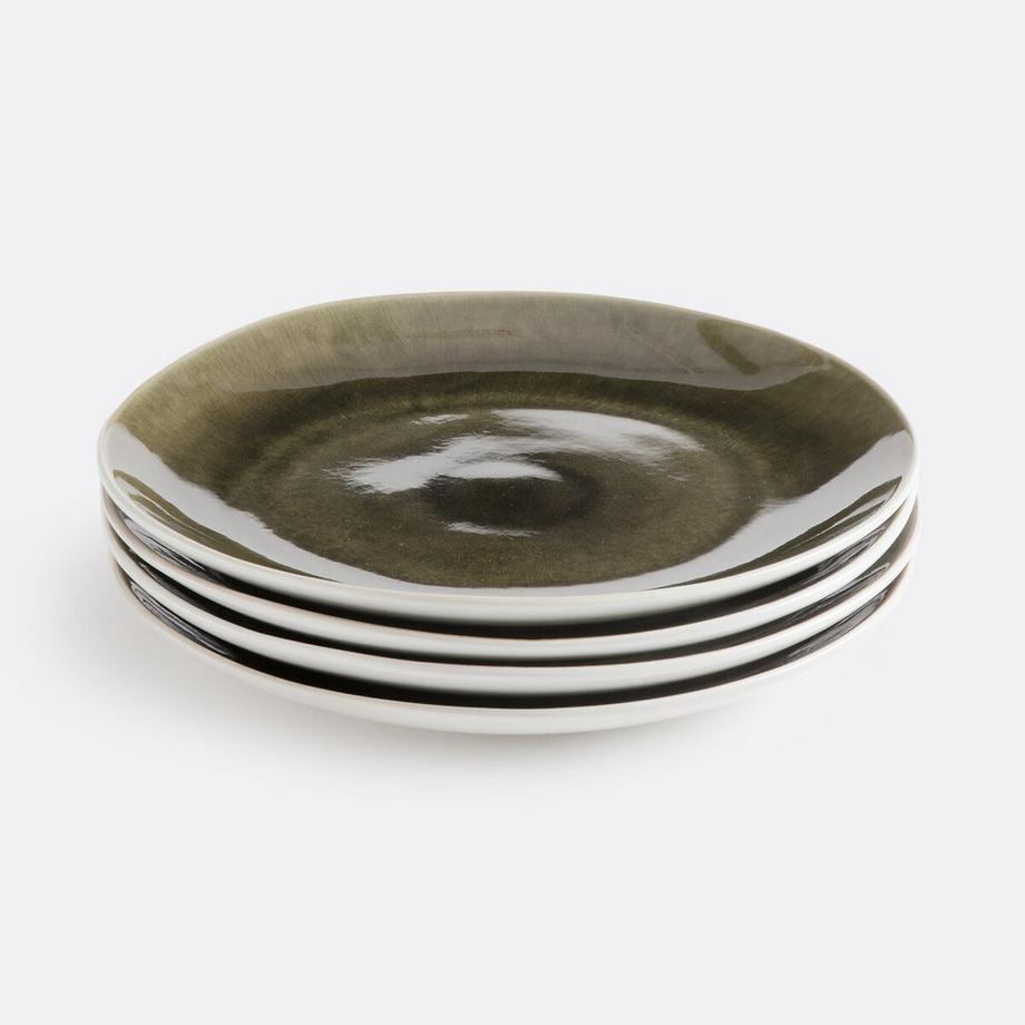 La Redoute Intérieurs Lot 4 assiettes plates craquelées  