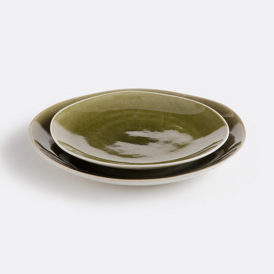 La Redoute Intérieurs Lot 4 assiettes plates craquelées  