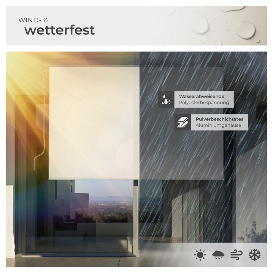 Tectake Senkrechtmarkise Eloise verschiedene Größen UV-beständig und wasserabweisend  