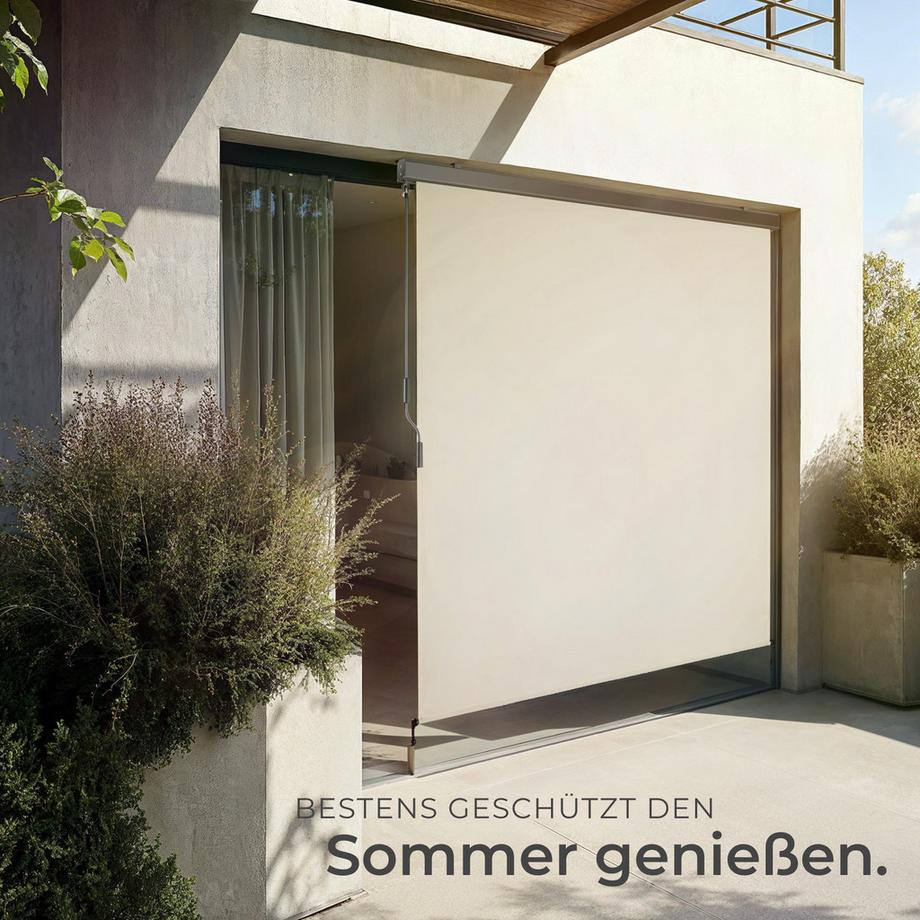 Tectake Senkrechtmarkise Eloise verschiedene Größen UV-beständig und wasserabweisend  