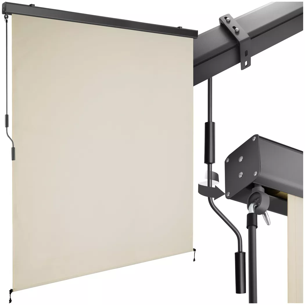 tectake® Senkrechtmarkise, verschiedene Größen, pulverbeschichtetes Aluminiumgehäuse, inkl. Wandhaltern