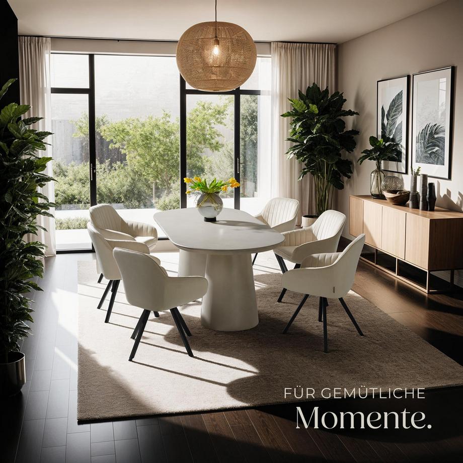 Tectake Chaise pivotante avec accoudoirs SNUG rembourrée aspect velours  