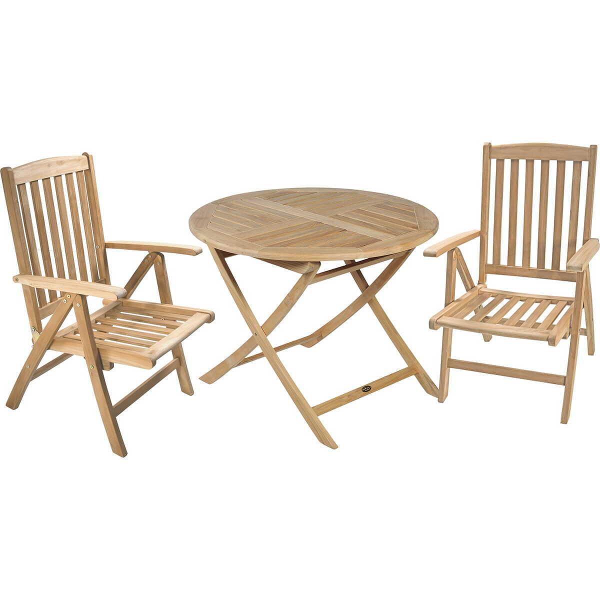 mutoni pleasure Garten Essgruppe Solo III Teak natur (3-tlg)  