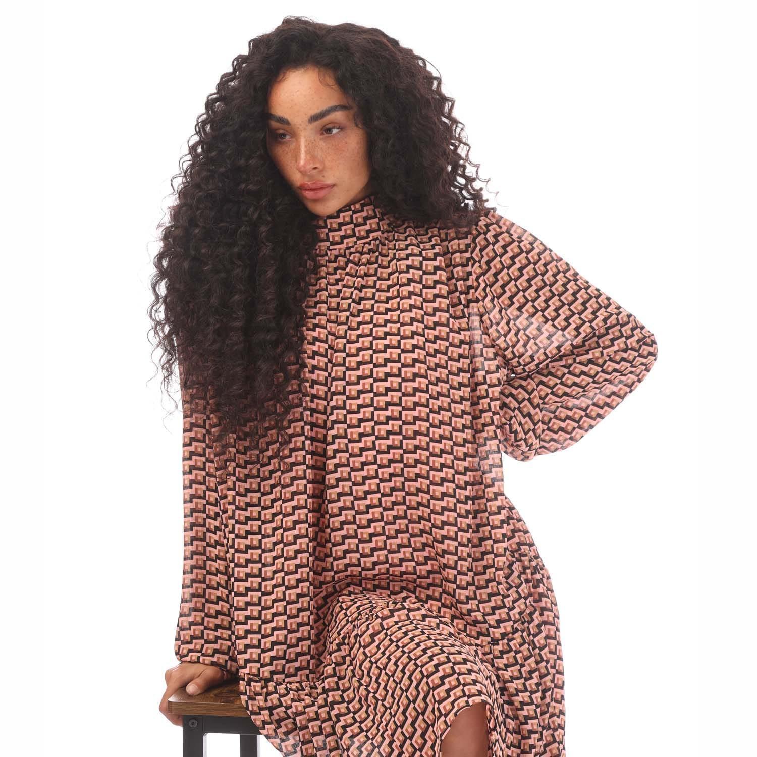 HUGO Kesura1 Abito Midi Stampa Geometrica  