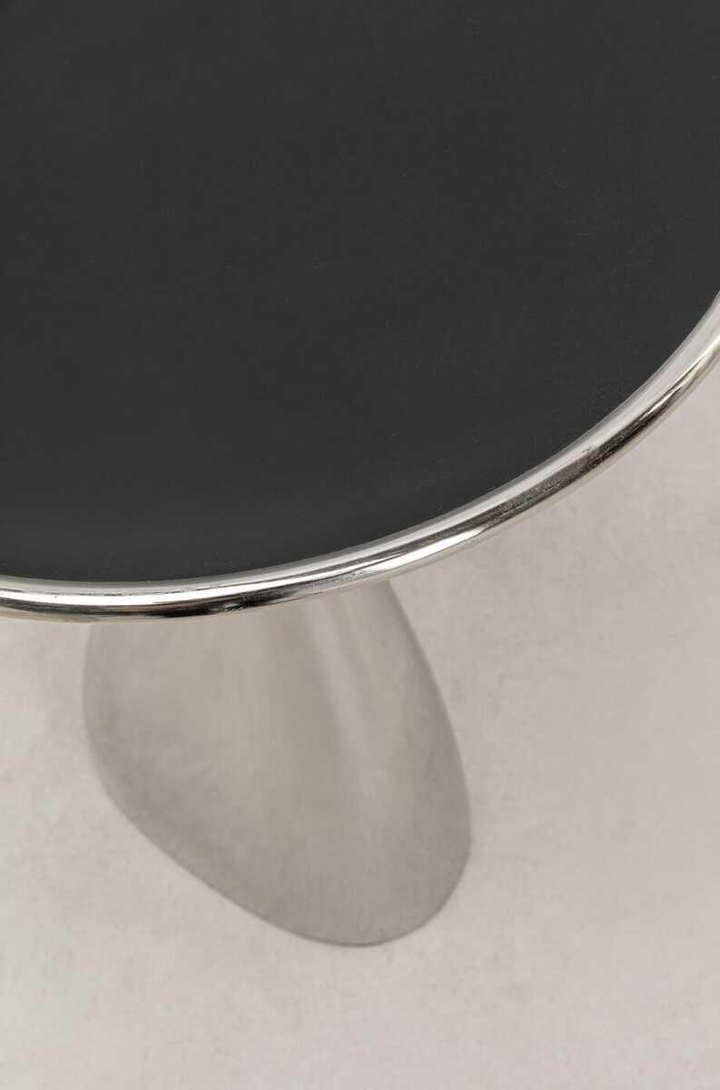 KARE Design Table d&#039;appoint Spacey argent rond 36  