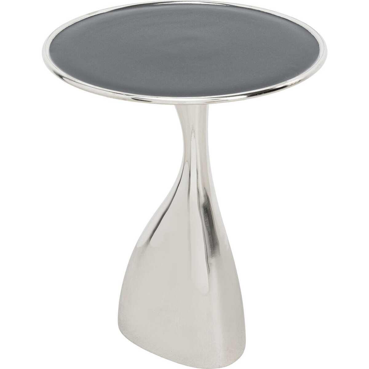 KARE Design Table d&#039;appoint Spacey argent rond 36  