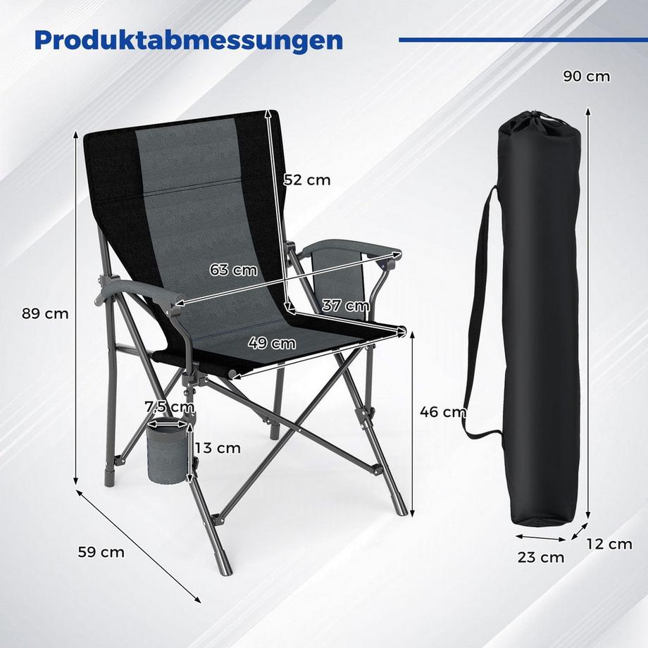 Northix  Klappbarer Campingstuhl, 160 kg Tragkraft 