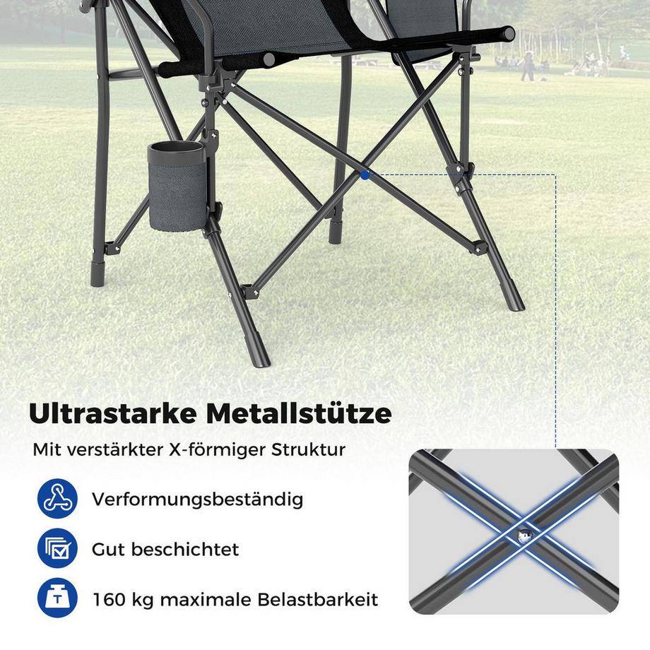 Northix  Klappbarer Campingstuhl, 160 kg Tragkraft 