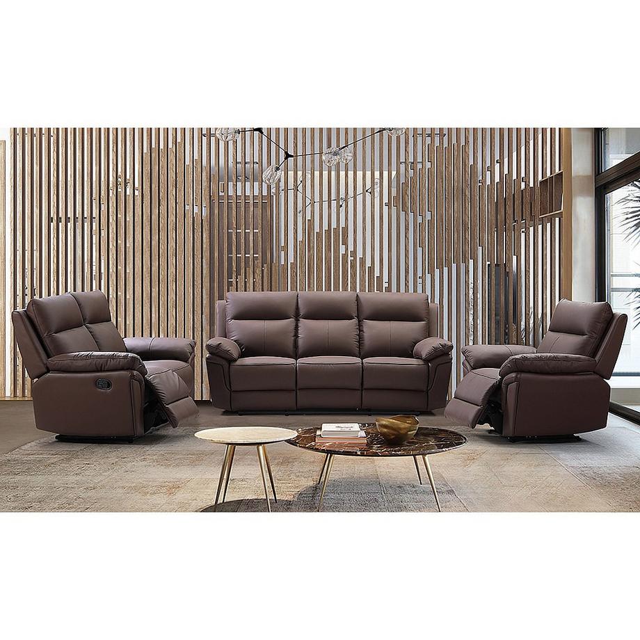 Vente-unique Relaxgarnitur 3+2+1 Büffelleder PAKITA  