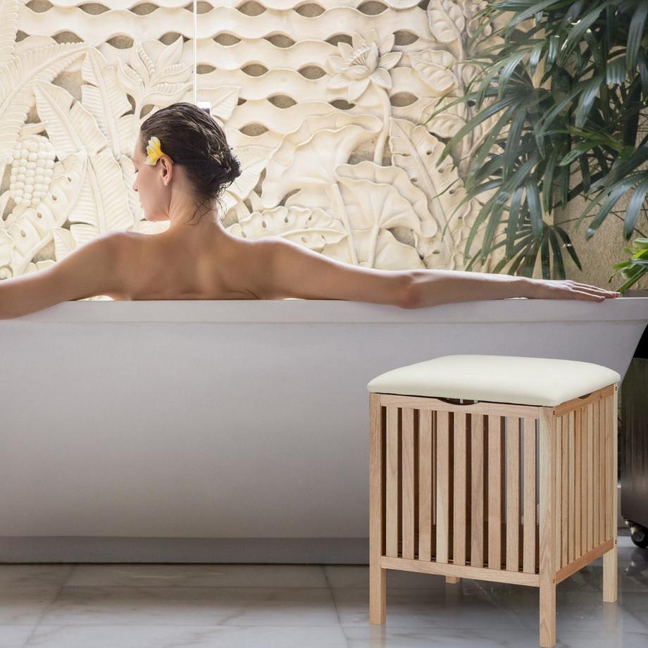 Northix Wäschekorb mit Sitz  