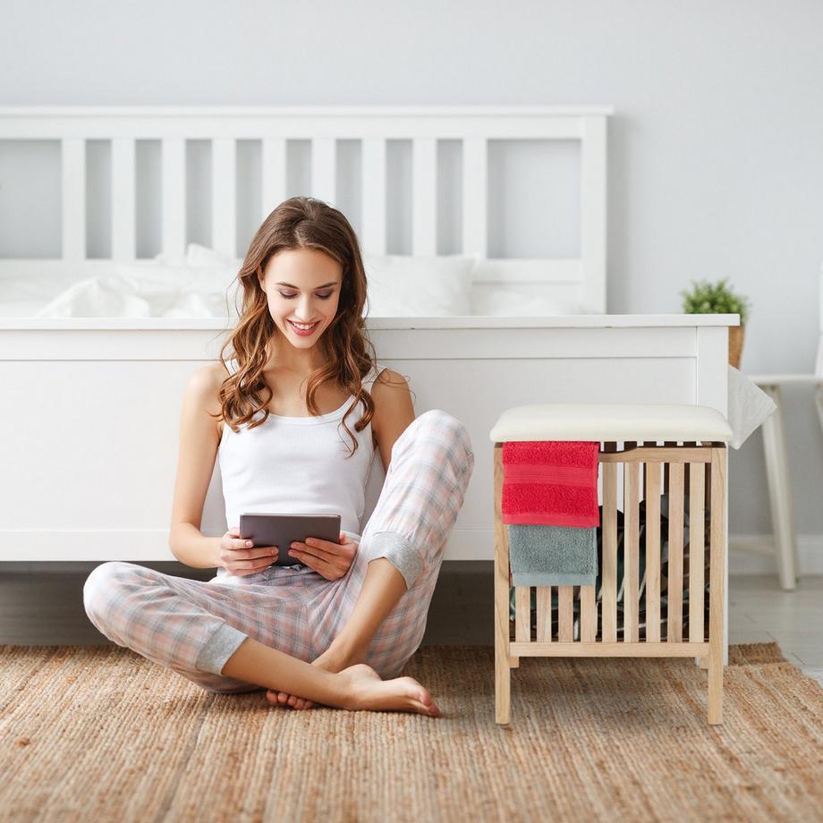 Northix Wäschekorb mit Sitz  