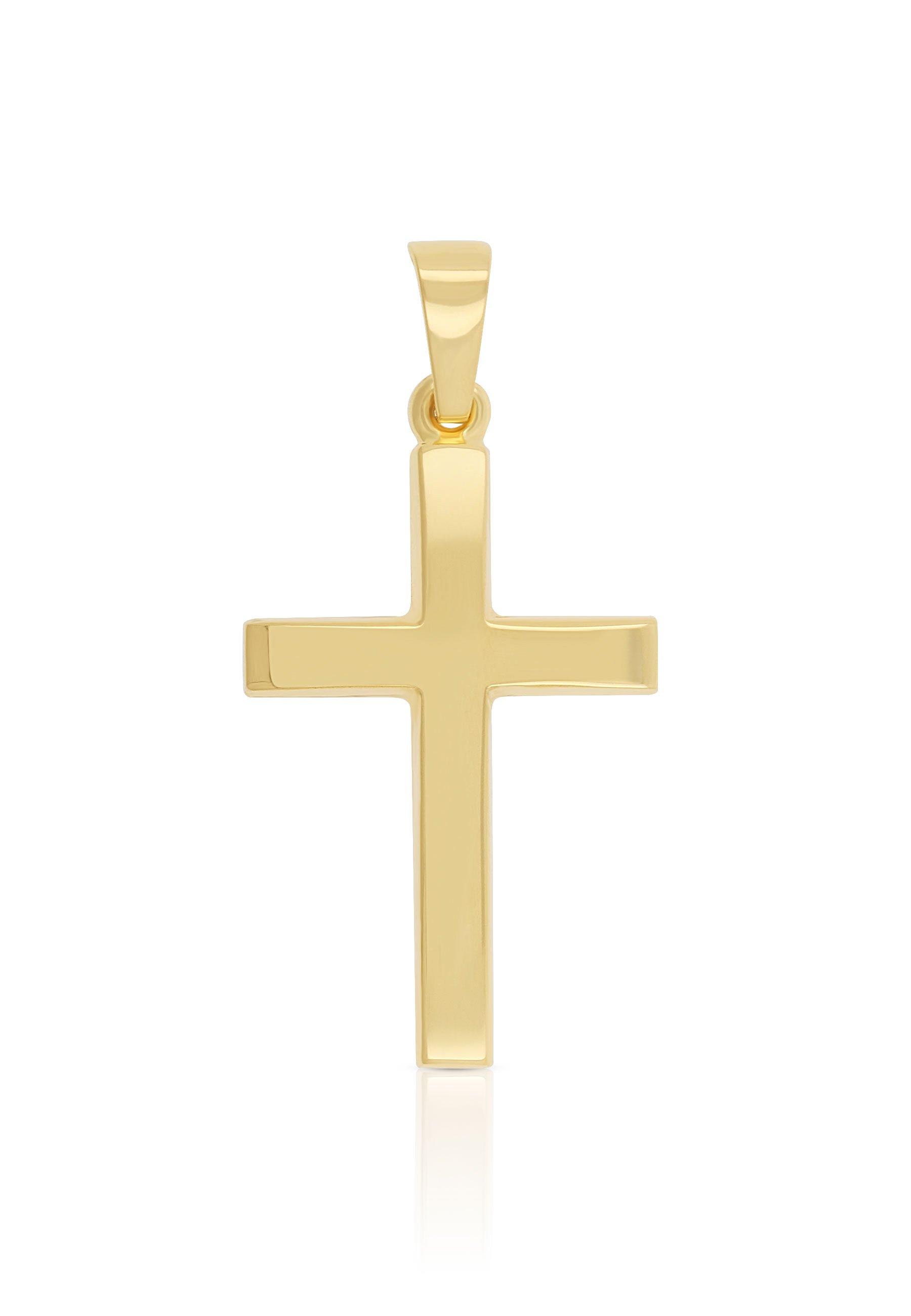 MUAU Schmuck  Pendentif croix en or jaune 750, 28x14mm 