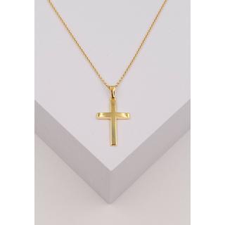 MUAU Schmuck  Anhänger Kreuz Gelbgold 750, 28x14mm 