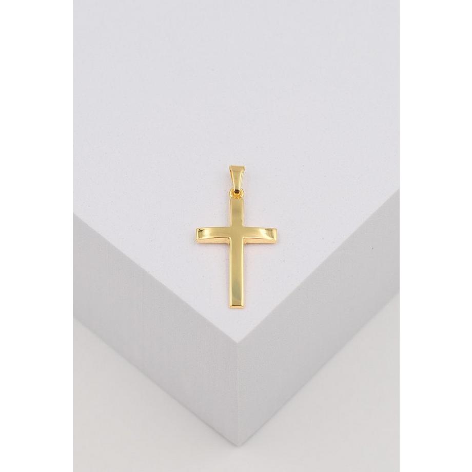 MUAU Schmuck  Anhänger Kreuz Gelbgold 750, 28x14mm 