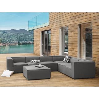 Beliani Ecksofa mit Ottomane aus Polyester Modern AREZZO  