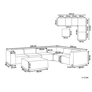 Beliani Ecksofa mit Ottomane aus Polyester Modern AREZZO  