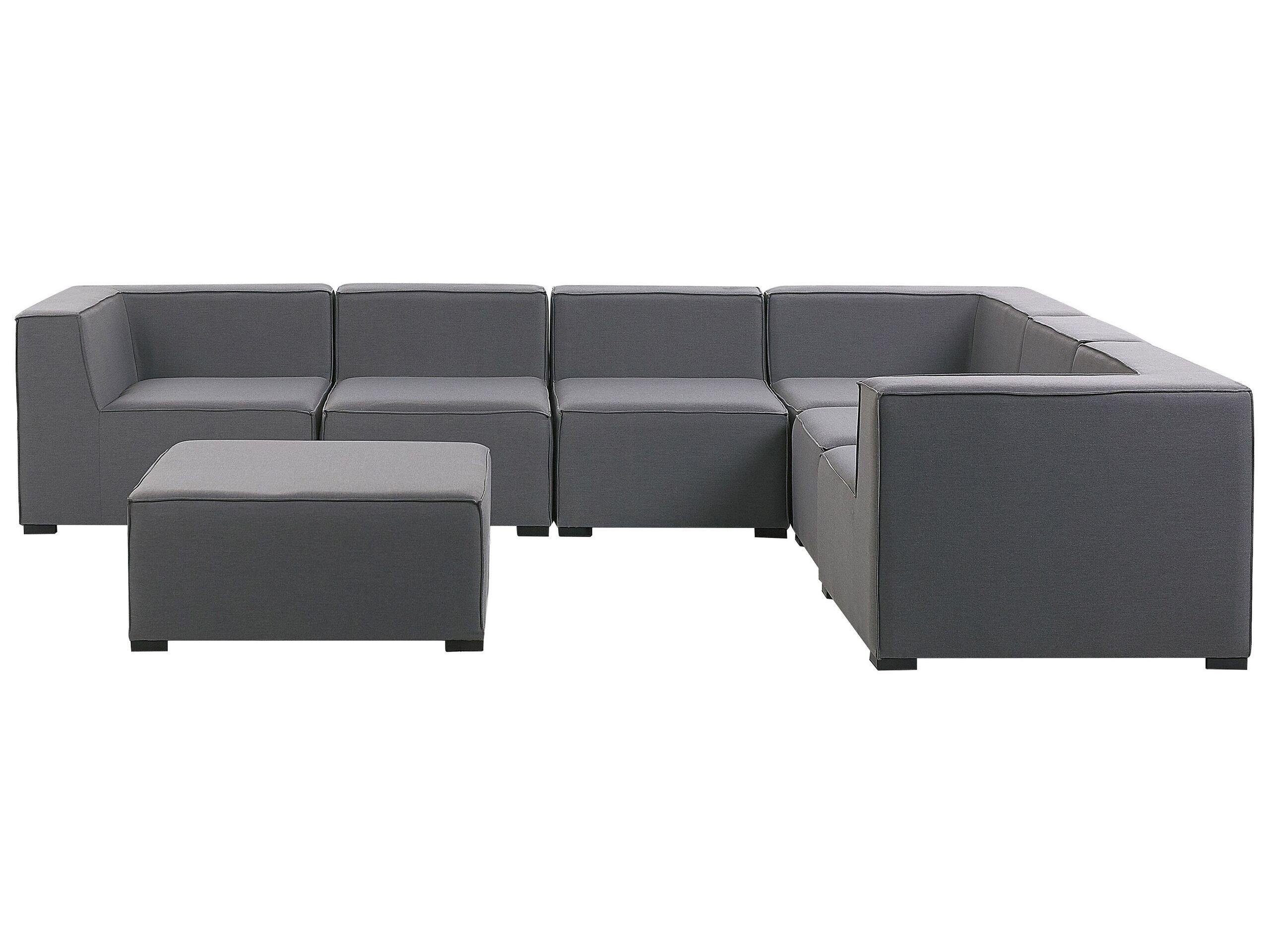 Beliani Ecksofa mit Ottomane aus Polyester Modern AREZZO  